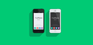 Два телефона на зеленом фоне